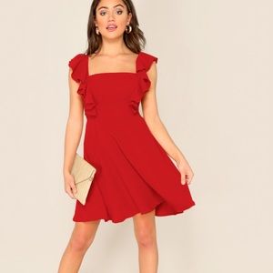 NWOT Ruffle Trim Skater Dress